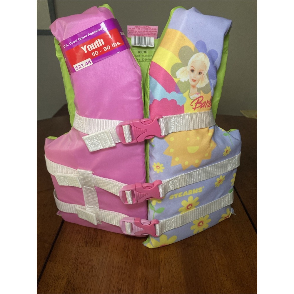 Stearns Girls Barbie Life Jacket- Youth- Chest 26"-29" - 50-90lbs (NEW w/ TAGS)